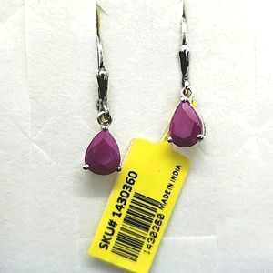 3 Cts Genuine Ruby Earrings